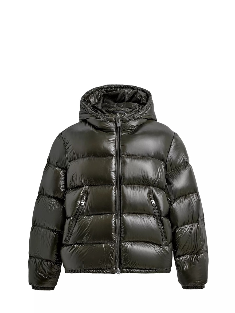 Zara Kids Shiny Black Hooded Puffer Jacket